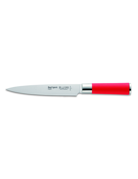 Cuchillo fileteador de lenguado DICK Red Spirit flexible de acero inoxidable de 18 cm con mango rojo