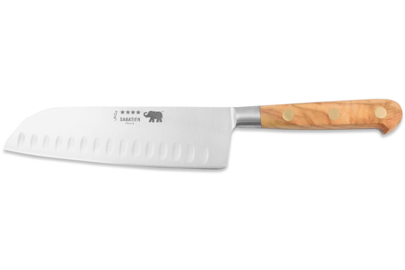 Sabatier Ideal Elephant Forged faca santoku de 17 cm com cabo em madeira de oliveira