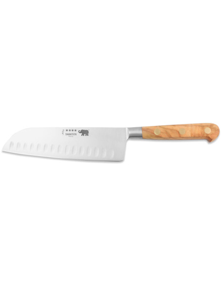 Cuchillo santoku Sabatier Ideal Elephant Forjado 17cm Cuchillo santoku con mango de madera de olivo