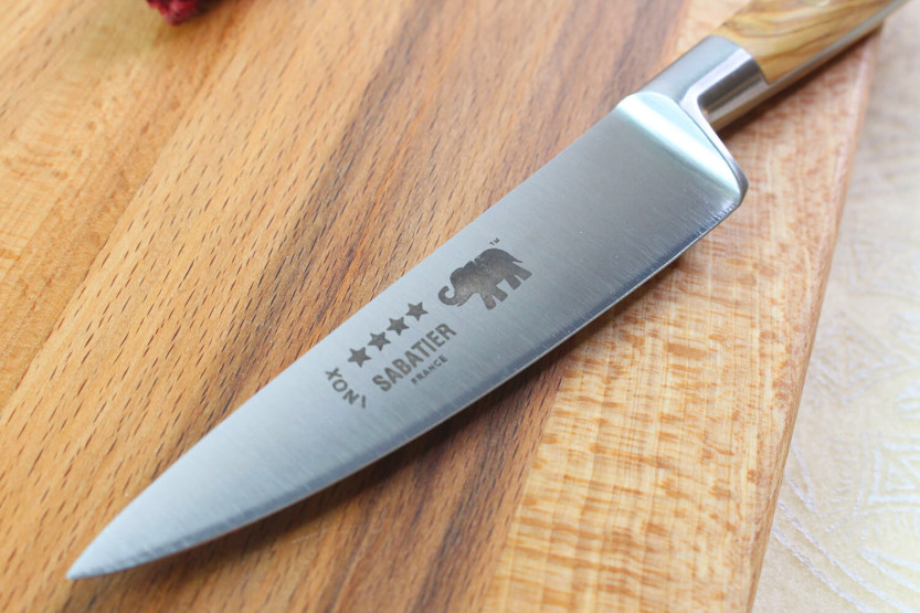Cuchillo de pelar Sabatier Ideal Forjado Elefante 10cm Mango de madera de olivo