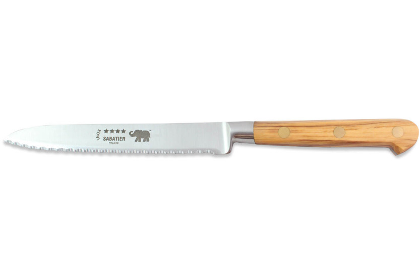 Sabatier Ideal Elephant Forged Microdented Tomato Knife 13 cm håndtag i oliventræ