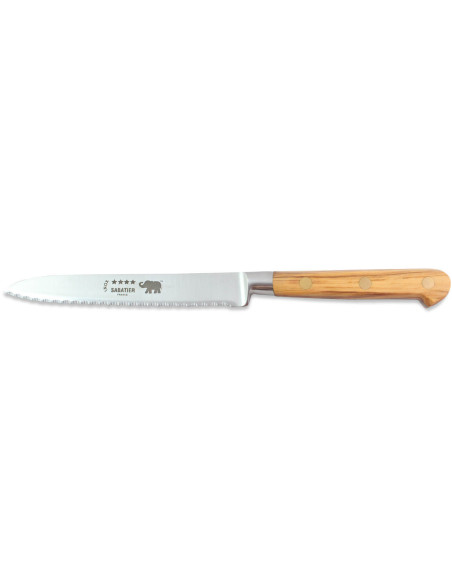 Sabatier Ideal Elephant Forged Microdented Tomato Knife 13cm Olive wood handle