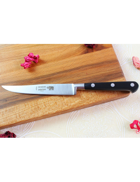 Sabatier Steakmesser Elefant Ideal geschmiedet glatte Klinge 13cm Nylongriff schwarz