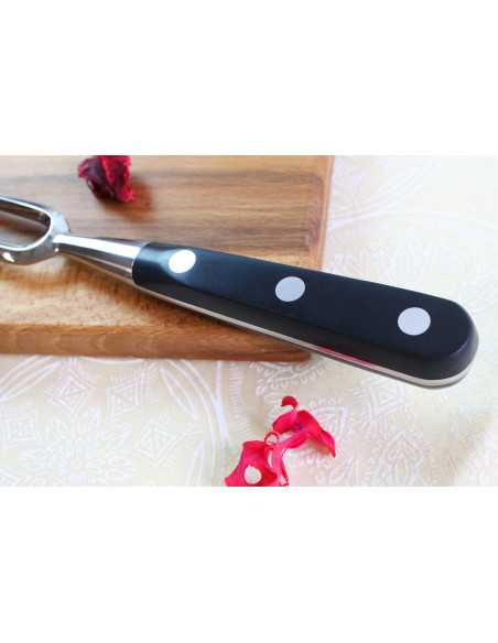 Sabatier gesmede Ideal olifant vleesvork 17cm zwart nylon handvat