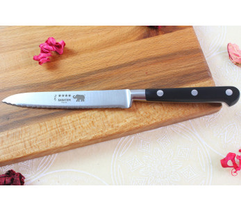 Tomatenmesser Sabatier Éléphant Idéal Schmied mikroverzahnt 13cm Griff Nylon schwarz 2