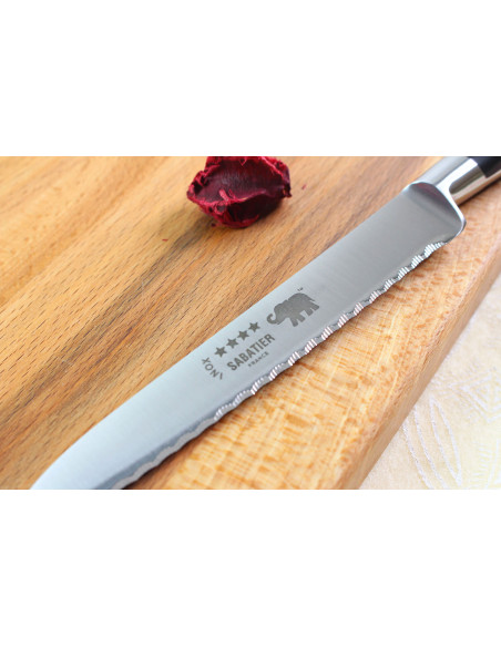 Sabatier Ideal Elephant Forged Microdented Tomato Knife 13cm black nylon handle