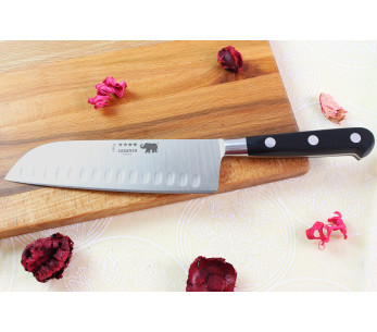 Sabatier Éléphant Idéal Forgé 17cm manico in nylon nero coltello santoku 2