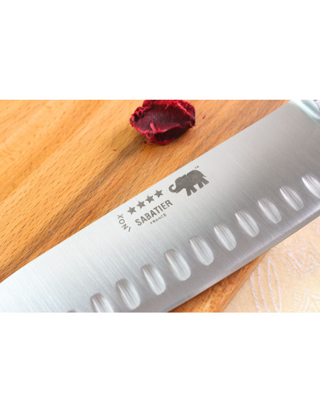 Sabatier Éléphant Idéal Forgé 17cm svart nylonhandtag santoku-kniv