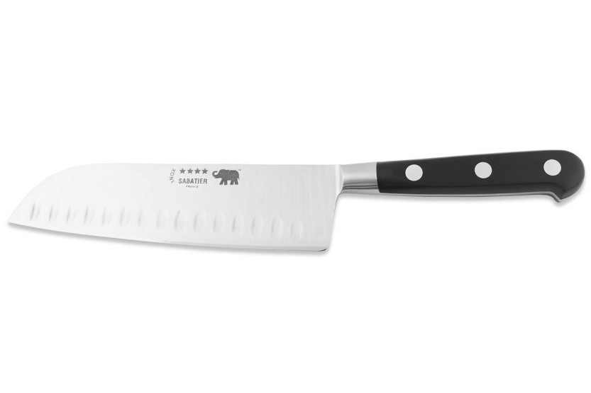 Sabatier Éléphant Idéal Forgé 17cm black nylon handle santoku knife