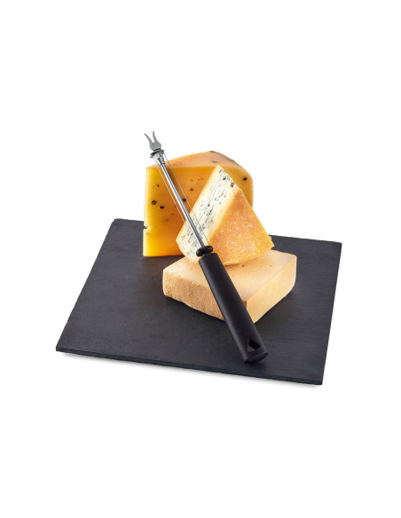 Triangelformad ostkniv 26cm svartgrönt grepphandtag