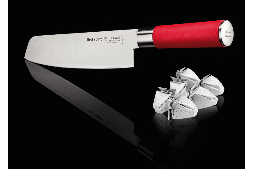 DICK Red Spirit roestvrijstalen 18cm usuba mes met rood handvat