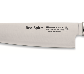 Faca de chef DICK Red Spirit em aço inoxidável com 21 cm de cabo vermelho 2