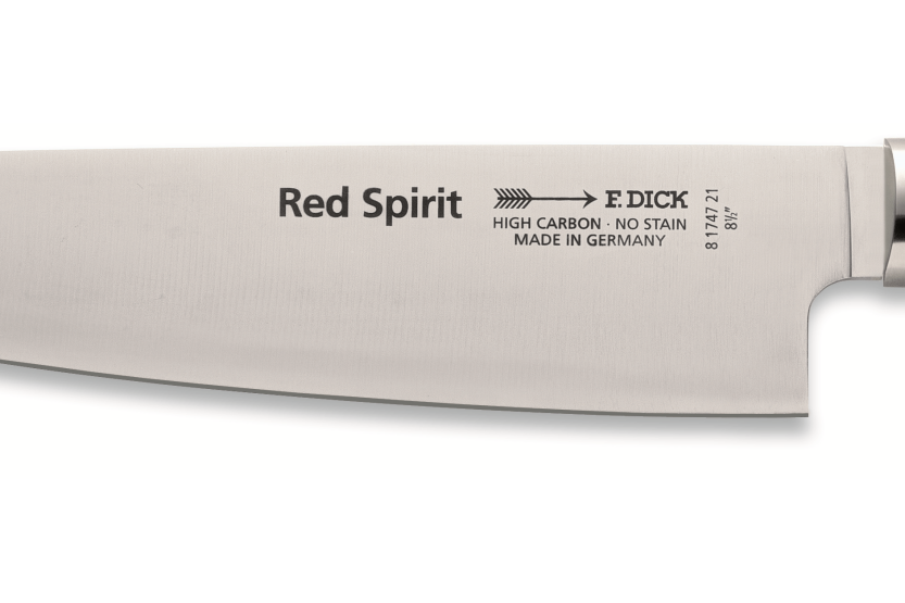 Faca de chef DICK Red Spirit em aço inoxidável com 21 cm de cabo vermelho