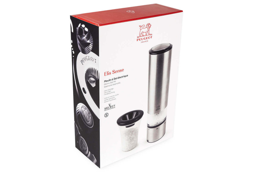 Moinho de sal elétrico Peugeot Elis Sense U'Select 20cm em aço inoxidável com luz