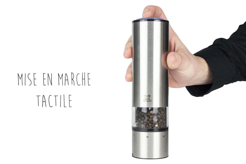 Peugeot Elis Sense U'Select 20cm stainless steel electric pepper mill with light