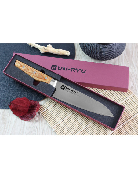 Shimomura Un-Ryu 17cm 33 layer damascus japanese chef ' s knife