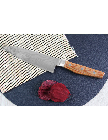 Faca de chef japonesa Shimomura Un-Ryu 17cm 33 camadas de damasco