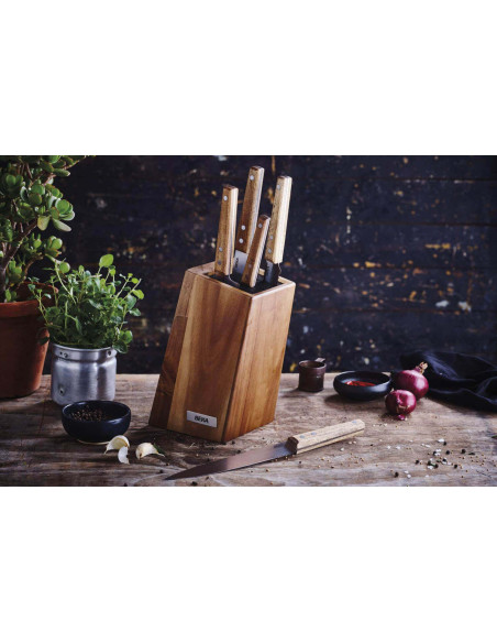 Taco vacío inclinado para cuchillos Beka Nomad de madera de acacia