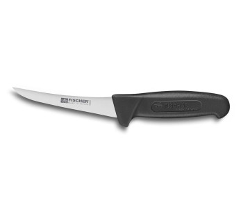Fischer HACCP professionell urbeningskniv styvt böjt blad 13cm svart handtag
