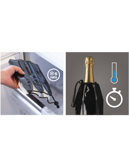 Frigorífico para champanhe Vacu Vin noir