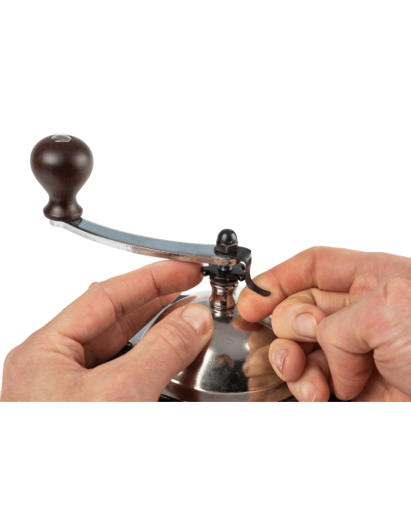 Manuelle Kaffeemühle Peugeot Nostalgie aus schokoladenbraunem Buchenholz 21cm