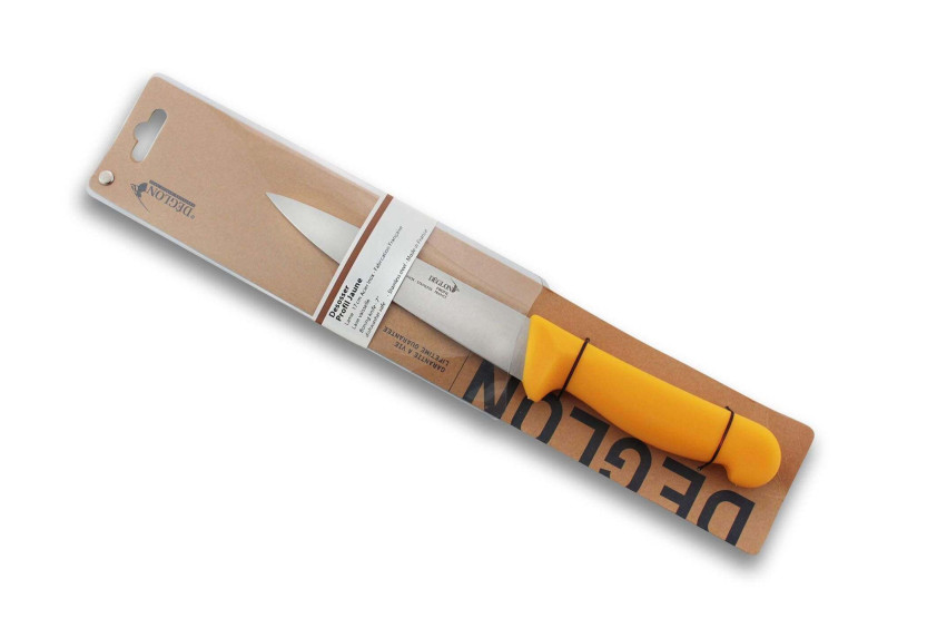 Déglon Profil coltello professionale per sanguinare con lama da 14 cm - manico giallo