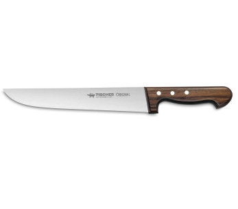 Faca de talhante Fischer Original com 26cm de lâmina e cabo de madeira