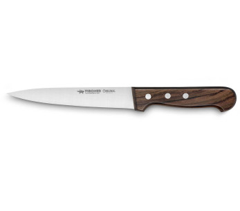 Coltello Fischer Original per il dissanguamento, lama da 16 cm, manico in legno