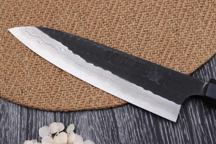 Faca de chef japonesa forjada em Damasco AS de 18 cm Nao Yamamoto