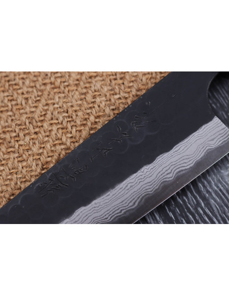 Faca de chef japonesa forjada em Damasco AS de 18 cm Nao Yamamoto
