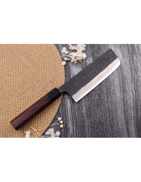 Nao Yamamoto Damascus AS rough forged 16.5cm Japanese nakiri knife