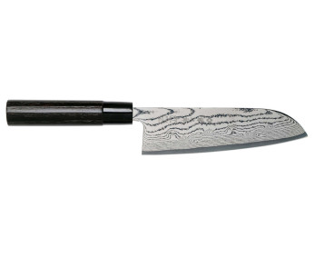 faca santoku Tojiro Shippu Black Damas, lâmina de 16,5 cm