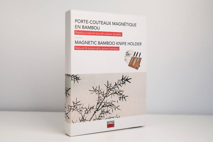Portacuchillos magnético plegable Kotai de bambú 30x22cm