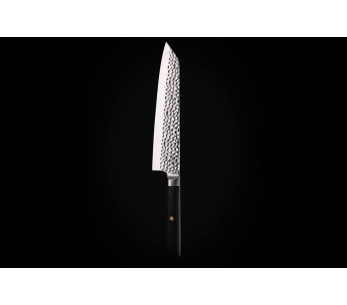 Faca de chef Kotai kiritsuke 20cm lâmina martelada cabo em ébano com bainha 2