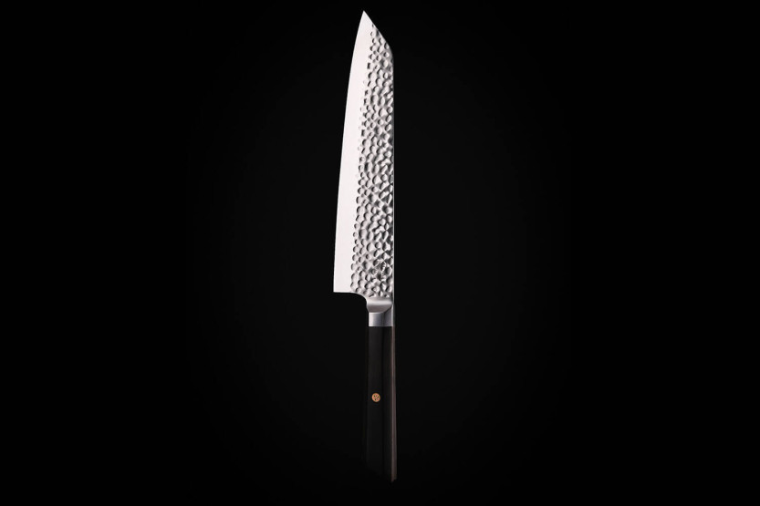 Kotai kiritsuke kokkekniv 20 cm hamret blad ibenholt håndtag med skede