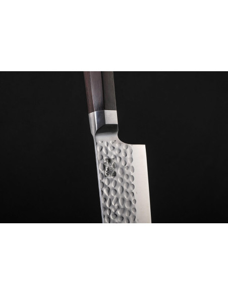 Kotai kiritsuke kokkekniv 20 cm hamret blad ibenholt håndtag med skede