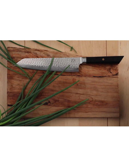 Kotai kiritsuke kokkekniv 20 cm hamret blad ibenholt håndtag med skede