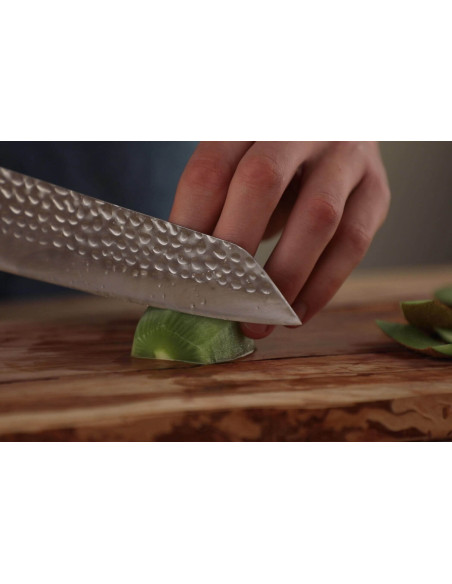 Kotai kiritsuke kokkekniv 20 cm hamret blad ibenholt håndtag med skede