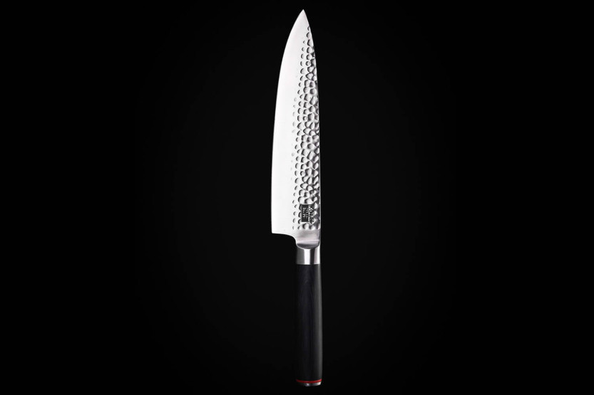 Kotai kockkniv 20cm hamrat blad handtag i pakkawood med slida