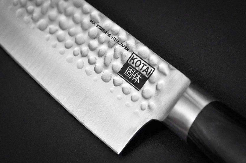 Kotai chef ' s knife 20cm hammered blade pakkawood handle with sheath