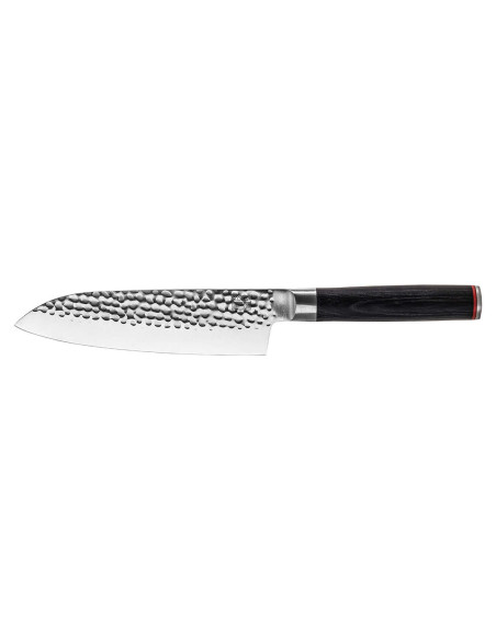 Kotai santoku mes 18cm gehamerd lemmet pakkahouten handvat met schede