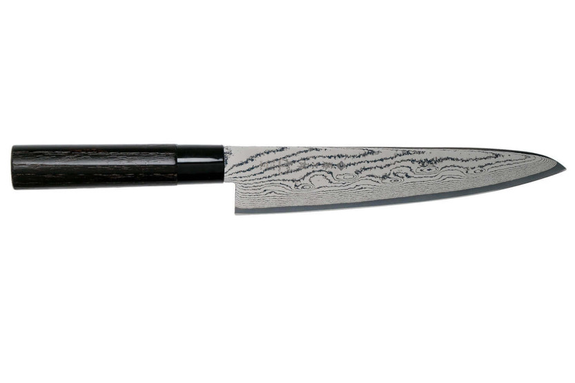 Cuchillo de cocinero Tojiro Shippu Black Damas, 21cm de hoja