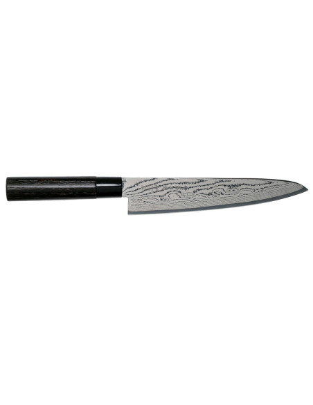Cuchillo de cocinero Tojiro Shippu Black Damas, 21cm de hoja