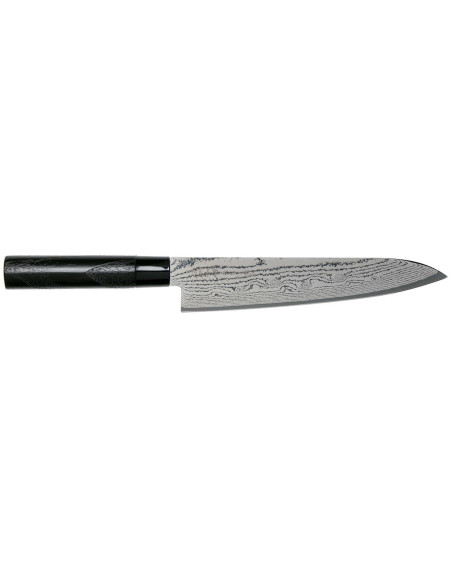 Cuchillo de cocinero Tojiro Shippu Black Damas 24cm hoja