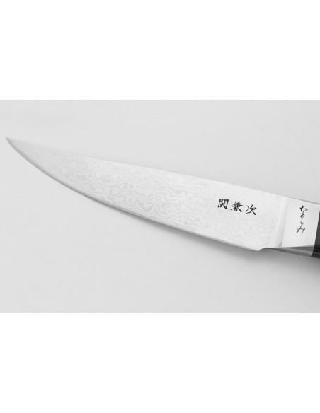Conjunto de 4 facas para bifes Kanetsugu Nami em damasco japonês, em caixa, com 4 cores diferentes