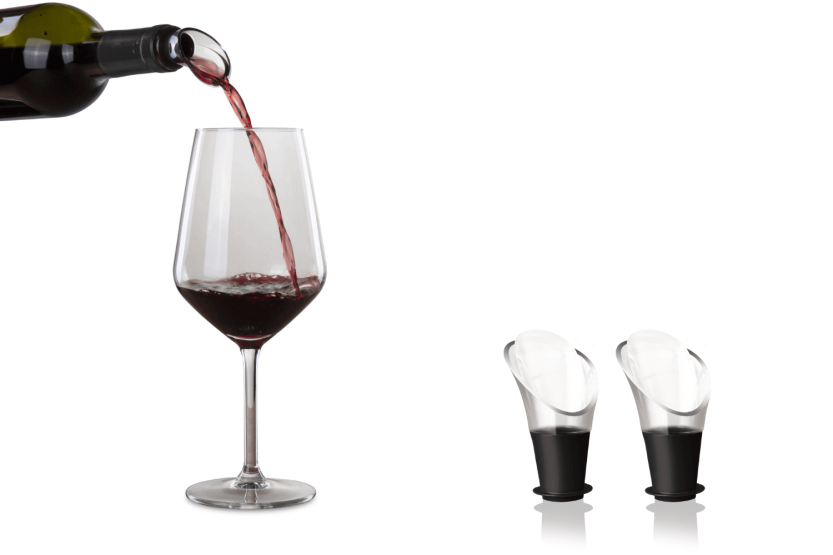 Set of 2 Vacu wine pourers Black wine