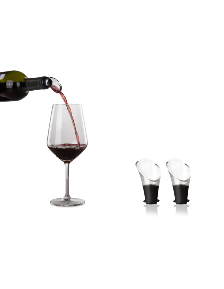 Set med 2 Vacu vinhällar Svart vin