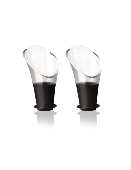 Set of 2 Vacu wine pourers Black wine