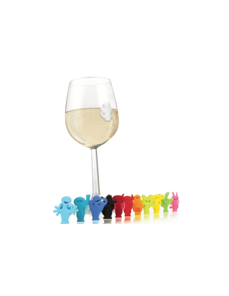 Sett med 12 Vacu Vin Party People-glassmarkører