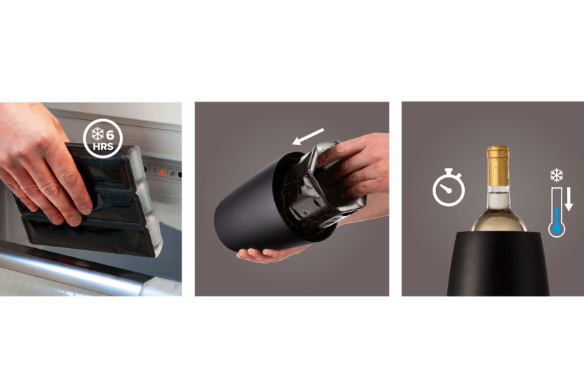 Refrigeratore per vino Vacu Vin, nero